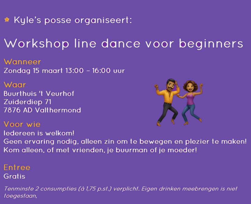 Line dance workshop voor beginners